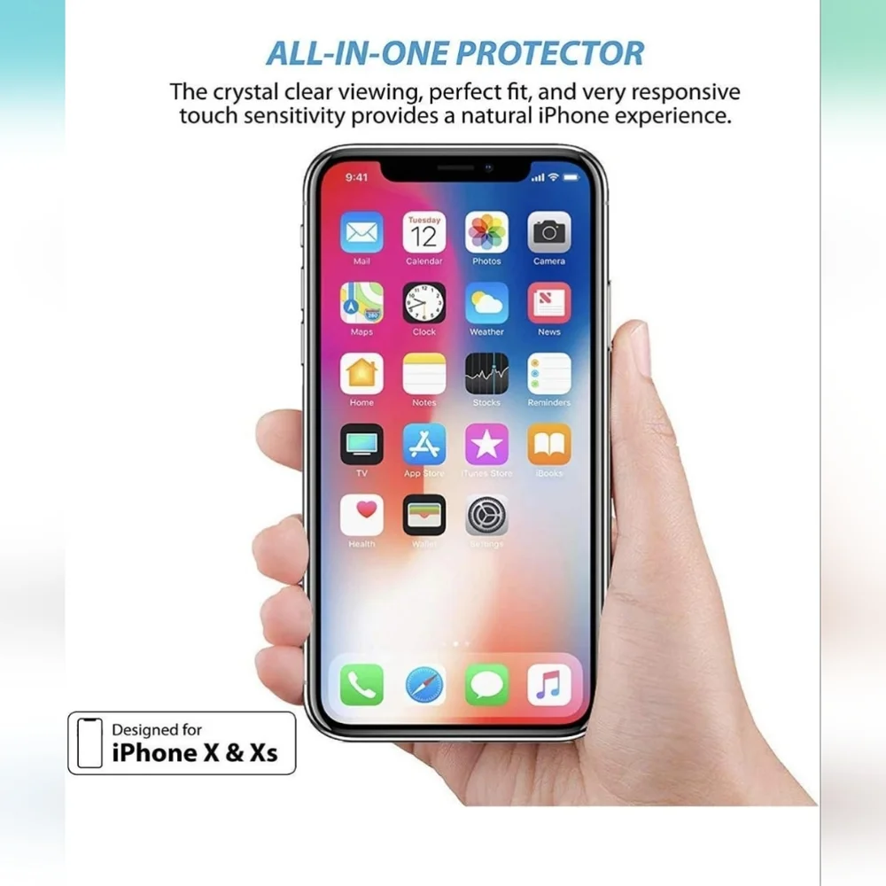 Screen Protector for iPhone X, XS, 11 Pro, Beam Electronics Tempered Glass 4pack